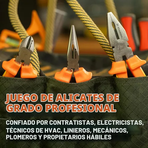 Vista 8 de Ullman Devices Corp - Juego de alicates aislados, incluye punta larga COM