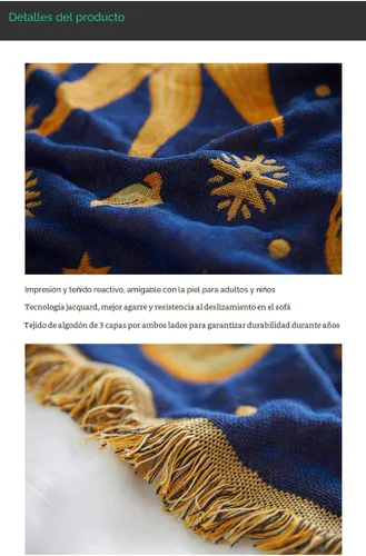 Vista 3 de Manta de 50 x 70 pulgadas de algodón con borlas decorativas