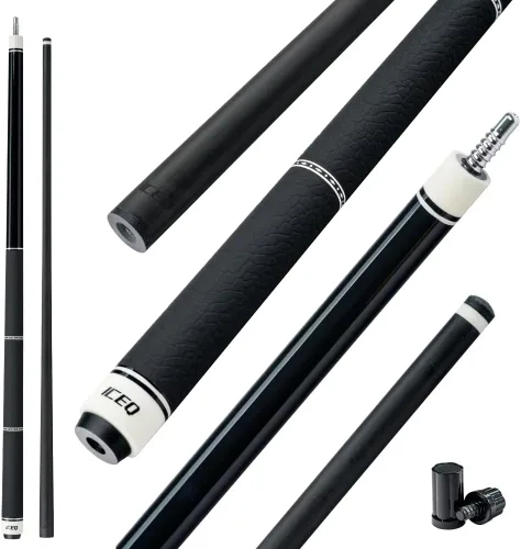 Vista 12 de Taco de billar de fibra de carbono de 58 pulgadas, taco de billar de 18-21 oz Q-P1-set-blanco
