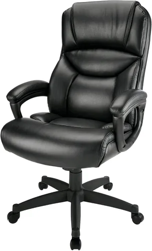 Vista 4 de Realspace® Fennington - Silla de cuero con respaldo alto, color negro