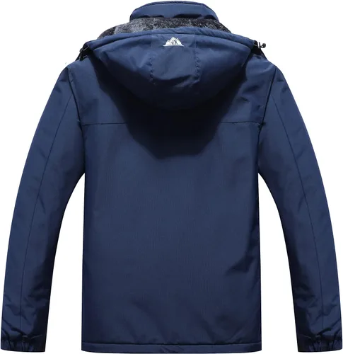 Vista 2 de Chaqueta de esquí impermeable para hombre, resistente al viento, cortavientos, abrigo de nieve cálido con capucha