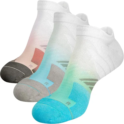 Vista 12 de Hylaea Calcetines deportivos para correr sin visibles, antiampollas, con tecnología Coolmax, sin costuras y antiolor 3 Pares Negro