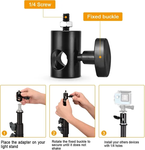 Vista 3 de Adaptador rápido de aluminio KAGYOKU 4PCS Light Stand Adapter