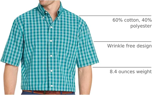 Vista 3 de Arrow Mens Hamilton Plaid Short Sleeve Shirt
