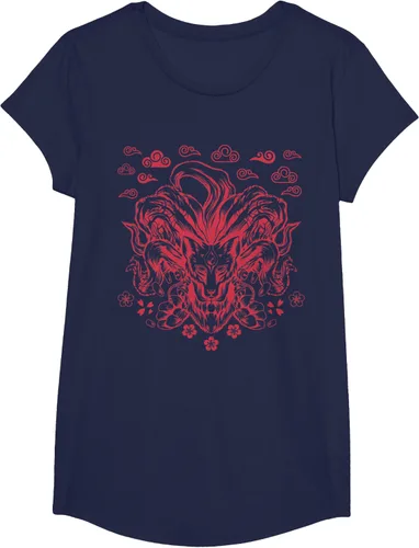 Vista 24 de Camiseta de anime japonés Nine Tails Fox Kitsune, Negro