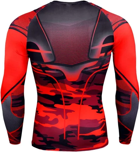 Vista 4 de Camisa de compresión de manga larga para hombre, pantalones de entrenamiento para atletismo, correr, deportes, entrenamiento, ropa, leggings, mallas