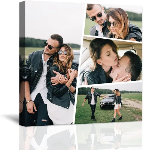 Vista 13 de Impresiones en lienzo personalizadas con tus fotos y nombres, marco de fotos personalizado en las montañas junto al mar, imagen de vacaciones