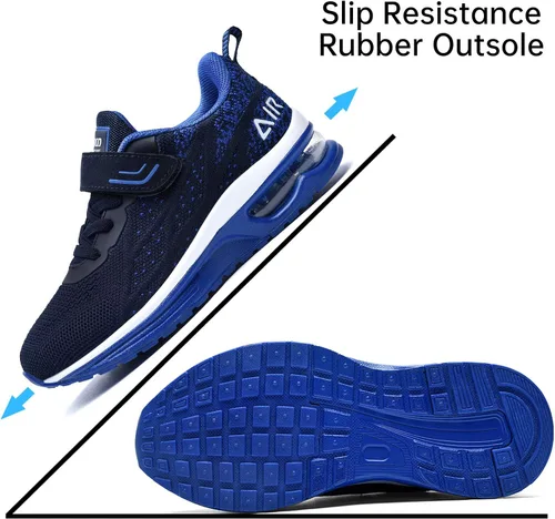 Vista 5 de Autper Tenis de correr para niños de espuma viscoelástica atléticos ligeros para caminar para niños y niñas niños pequeñosniños grandes Negro