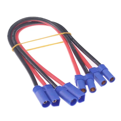 Vista 3 de 2pcs EC5 M a EC5 Adaptador FM Extensión Hembra Macho 12awg 12inch Cable de Silicona para Batería RC (C173-2)