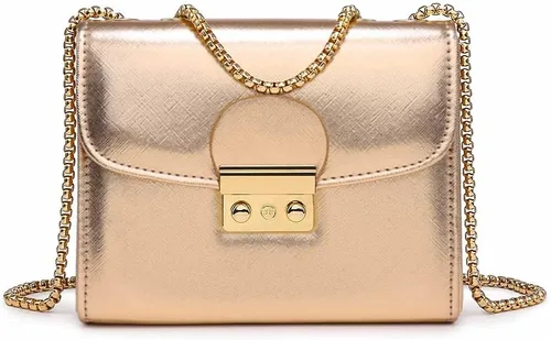 Vista 15 de Dasein Bolso cruzado pequeño para mujer, bolso de noche de diseñador, cartera clutch, bolso de mano para boda/baile de graduación/fiesta con doble