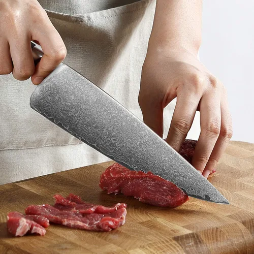 Vista 6 de NANFANG BROTHERS 8-Inch VG10 Damascus Chef Knife, Micarta Handle