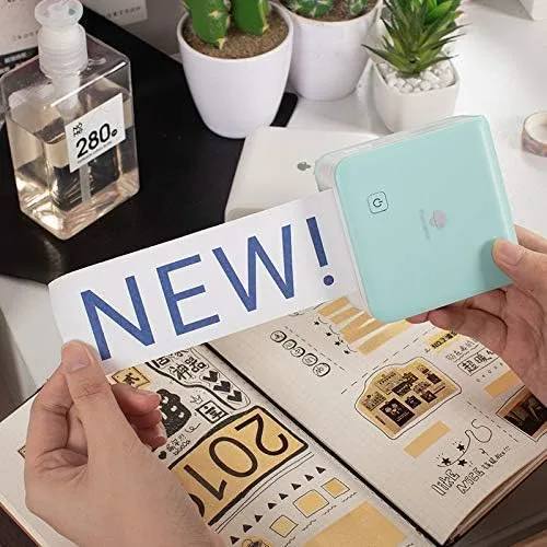 Vista 2 de Phomemo M02 Pro Mini impresora Bluetooth - Impresora fotográfica de bolsillo con 3 rollos de papel adhesivo transparente, compatible con iOS +