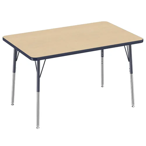Vista 219 de FDP - Mesa rectangular para actividades escolares y de oficina (24 x 36 pulgadas), patas estándar con deslizadores giratorios, altura ajustable