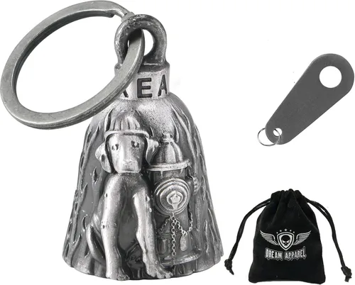 Vista 20 de Dream Apparel Campanas de motocicleta para motociclistas, accesorios de campanas pesadas y llavero para la suerte