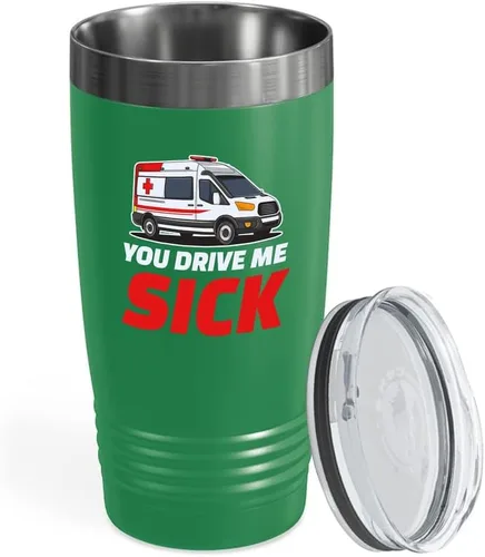 Vista 17 de Ambulance Driver Black Viking Tumbler 20oz – I Drive The Wee Woo Bus – Hospitales EMT Pacientes Transportando Técnico Enfermo Apreciación Med