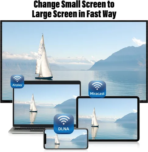 Vista 5 de Adaptador de espejo de pantalla inalámbrico HDTV Pantalla WiFi 4K HD Dongle de transmisión de video para TV/proyector/monitor, AirPlay y receptor