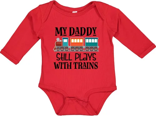 Vista 6 de inktastic Daddy Still Plays with Trains Long Sleeve Creeper