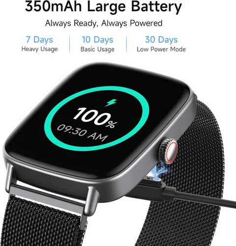 Vista 6 de Reloj inteligente para mujeres, reloj inteligente HD de 1.85 pulgadas, compatible con iPhone/Samsung/Android (respuesta/hacer llamadas), más de 100