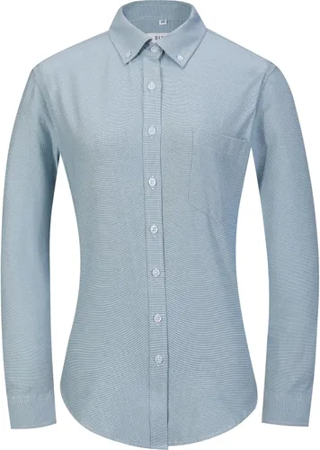Vista 19 de Camisa con botones para mujer de manga larga Oxford camisa de algodón de corte clásico, blusa de trabajo resistente a las arrugas