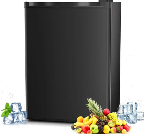 Vista 14 de Antarctic Star Mini refrigerador de 1.6 pies cúbicos con congelador, refrigerador pequeño y compacto con puerta reversible individual, estantes