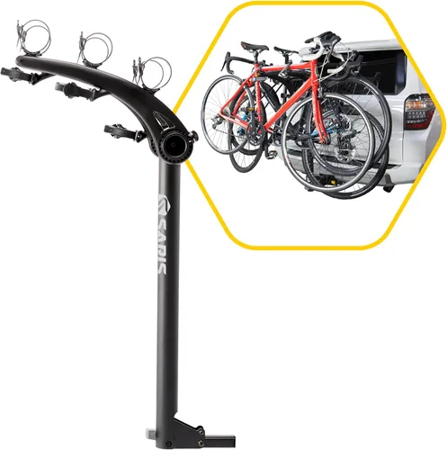 Vista 14 de Saris Bones EX - Portaequipajes para maletero de auto para 2 bicicletas, duradero, libre de óxido, correas anti-balanceo, fabricado en EE. UU.