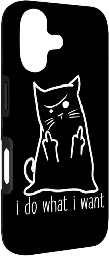 Vista 3 de I Do What I Want Rude Kitty Flipping Bird Middle Finger Gift Case for iPhone 17