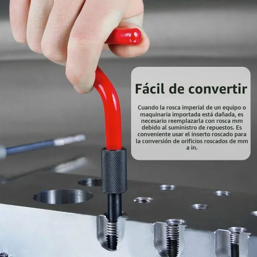 Vista 3 de Watris Veiyi Kit de reparación de roscas helicoidales de 15 piezas, insertos de rosca de acero inoxidable M14x1.5, kit surtido de reparación