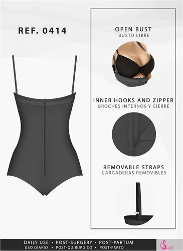 Vista 4 de Fajas Colombianas Salome 0414 Mujeres Shaper Cuerpo Levanta Cola y Strapless
