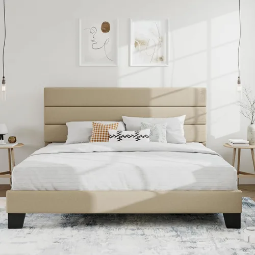Vista 29 de SHA CERLIN Marco de Cama de Plataforma Twin con Cabecera de Tela Tapizada, Base de Colchón con Fuerte Soporte de Listones de Madera, No Necesita