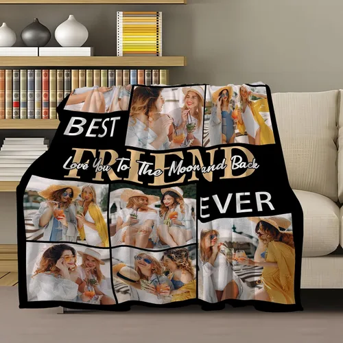Vista 3 de Envío al día siguiente, regalos de cumpleaños para mejores amigas, manta personalizada con fotos, regalos de manta para mejores amigas y BFF, regalo