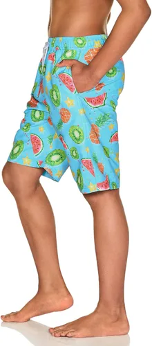 Vista 2 de TSLA - Traje de baño para niños, secado rápido, FPU 50+, pantalones cortos de playa para natación, traje de baño con forro interior de malla