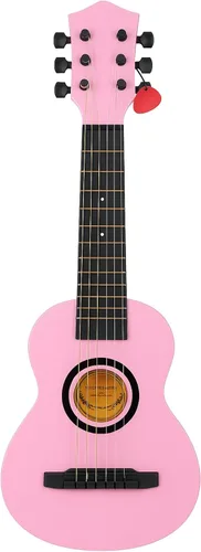 Vista 10 de Guitarra acústica de 23 pulgadas, guitarra de juguete de 6 cuerdas para niños, cuerdas de acero realistas, primer instrumento musical para Cherry