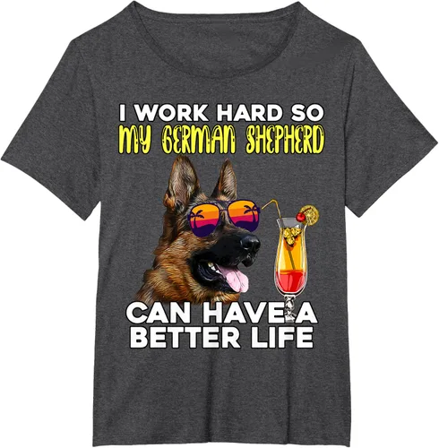 Vista 19 de Camiseta I Work Hard So My German Shepherd Can Have A Better Life Negro
