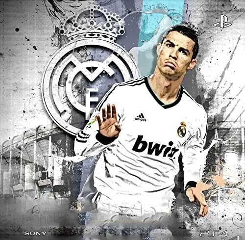 Vista 2 de Skin Ps4 PRO Cristiano Ronaldo Real Madrid Edición Limitada Adhesivo ADESIVA Playstation 4 Slim Sony Bundle