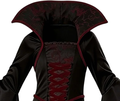 Vista 5 de Disfraz de vampiro de bruja para cosplay, disfraz de Halloween para niñas Vino