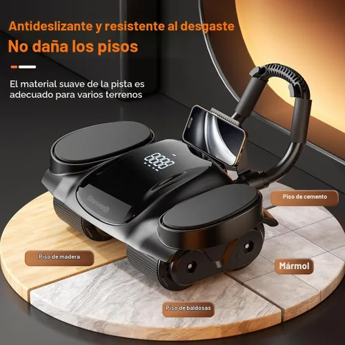 Vista 4 de Ab Roller Wheel with Elbow Support - Abdominal Rebound Roller with LCD Large Screen Display