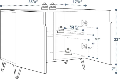 Vista 2 de SIGNWIN Aparador Buffet Gabinete, Armario de Almacenamiento de Cocina con 2 Puertas, Árbol Vibrante Naranja de Otoño Bosque, Mesa Consola Alacena