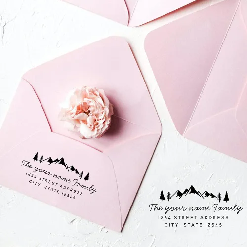 Vista 5 de Todos los tamaños de forma cuadrada Profesional personalizado sello personalizado logotipo personalizado dirección sello sellos franqueo 10.Stylish