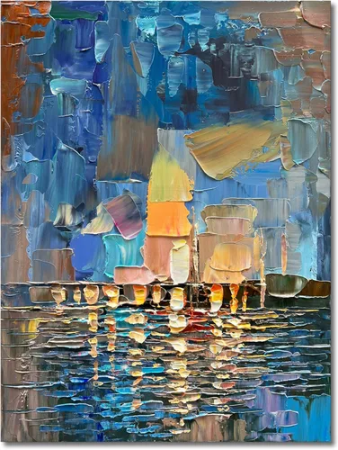 Vista 10 de Limiyer Arte pintado a mano moderno arte abstracto pintura al óleo blanco y marrón textura gruesa lienzo arte pintura al óleo sala de estar