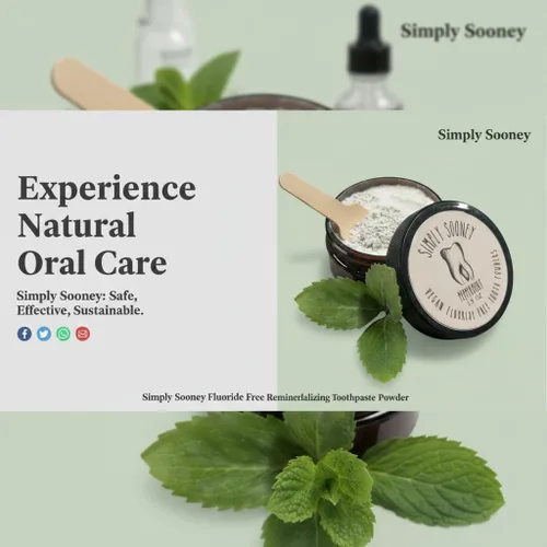 Vista 7 de Polvo de dientes remineralizante vegano orgánico sin flúor fórmula de menta Tamaño de valor hasta 6 meses Suministro I Blanqueamiento natural I