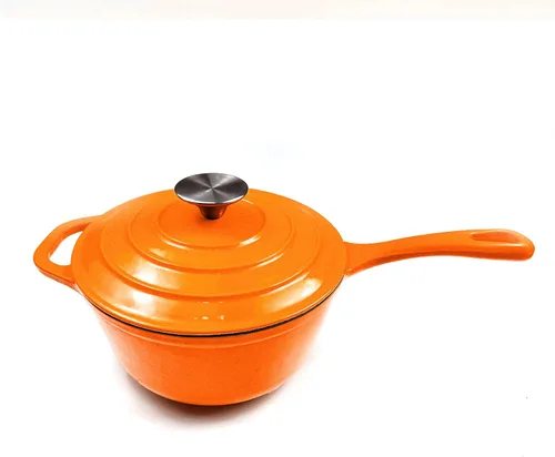 Vista 6 de HAWOK Mini cacerola de hierro fundido de 2 cuartos de galón, 7 pulgadas con tapa, pre-sazonada