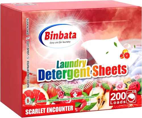Vista 11 de Binbata Hojas de detergente para ropa, 200 cargas, aroma cítrico, hipoalergénicas, ecológicas, biodegradables, sin plástico, sin líquido, aptas