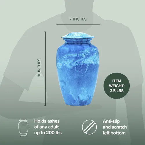 Vista 5 de Eternal Harmony Urna grande para cenizas, urna de cremación masculina y femenina para cenizas humanas con acabados elegantes, sello seguro y bolsa