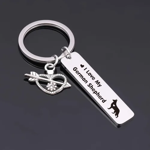 Vista 5 de Regalo de joyería de pastor alemán, llavero para amantes del pastor alemán, joyería para amantes de los perros, joyería para perros y mamá, llavero