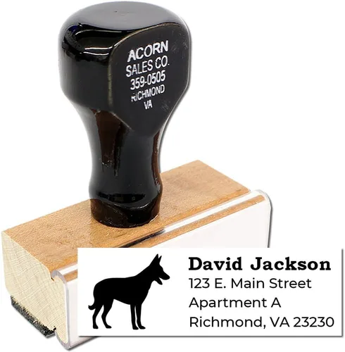 Vista 269 de Airedale Terrier Address Stamp, Custom Airedale Terrier Hand Stamp for Dog Lovers, Duo Rubber Return Address for Pet Owners Montaje manual Duo
