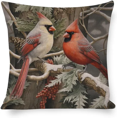 Vista 12 de Fundas de almohada de 16 x 16 pulgadas, diseño de pueblo de invierno, decoración de Navidad, para sofá, sala de estar, dormitorio