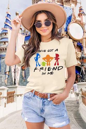 Vista 2 de Camiseta mágica con texto en inglés "You've Got a Friend", camiseta mágica con estampado de letras divertidas, camisetas de manga corta