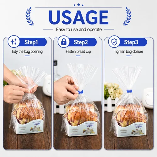 Vista 5 de 100 clips de plástico reutilizables para pan, mantén tu comida fresca con clips para bolsas de alimentos de 7/8 x 7/8 pulgadas (azul)