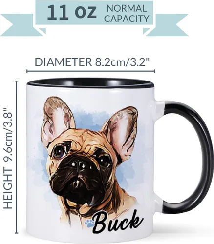 Vista 6 de Taza personalizada, taza de café personalizada para mascotas, tazas de fotos de perros, taza de café para amantes de los perros, taza de café