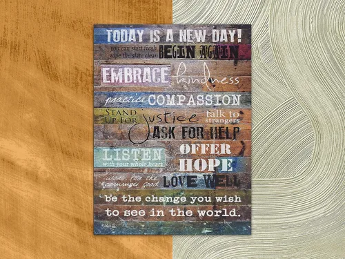 Vista 8 de Marla Rae cartel artístico de pared Today is a New Day (versión inglés), 16 x 12 pulgadas